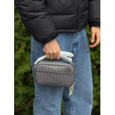 Сумка Goyard сіра шкіряна сумка чоловіча через плече Гоярд барсетка чоловіча месенджер Гоярд сірий