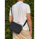 Сумка Lacoste Bag чорна чоловіча сумка кросбоді месенджер Лакост монограм Full Black Lacoste чоловіча