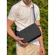 Сумка Lacoste Bag чорна чоловіча сумка кросбоді месенджер Лакост монограм Full Black Lacoste чоловіча