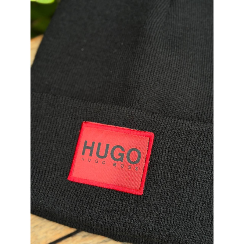 Шапка Hugo Boss чоловіча чорна чоловіча шапка Hugo чорна Х'юго Бос тепла зимова шапка вуха Хуго