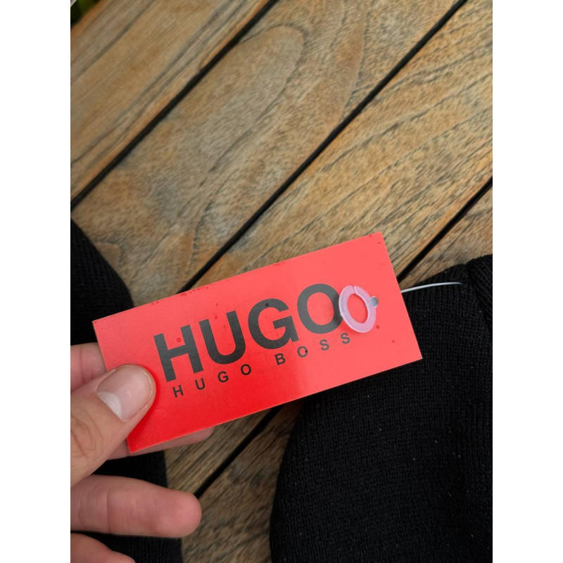 Шапка Hugo Boss чоловіча чорна чоловіча шапка Hugo чорна Х'юго Бос тепла зимова шапка вуха Хуго