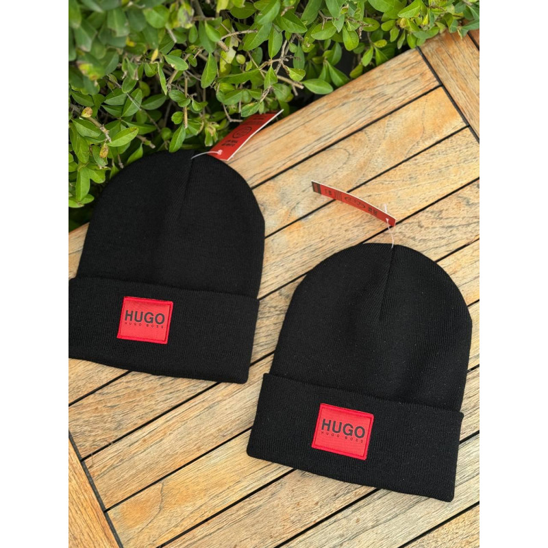 Шапка Hugo Boss чоловіча чорна чоловіча шапка Hugo чорна Х'юго Бос тепла зимова шапка вуха Хуго