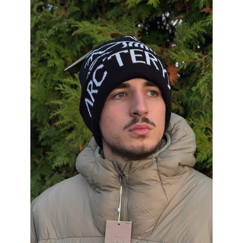 Шапка Arcteryx чоловіча чорна шапка Арк спортивна шапка Арктерикс чорна шапка сіра Арк