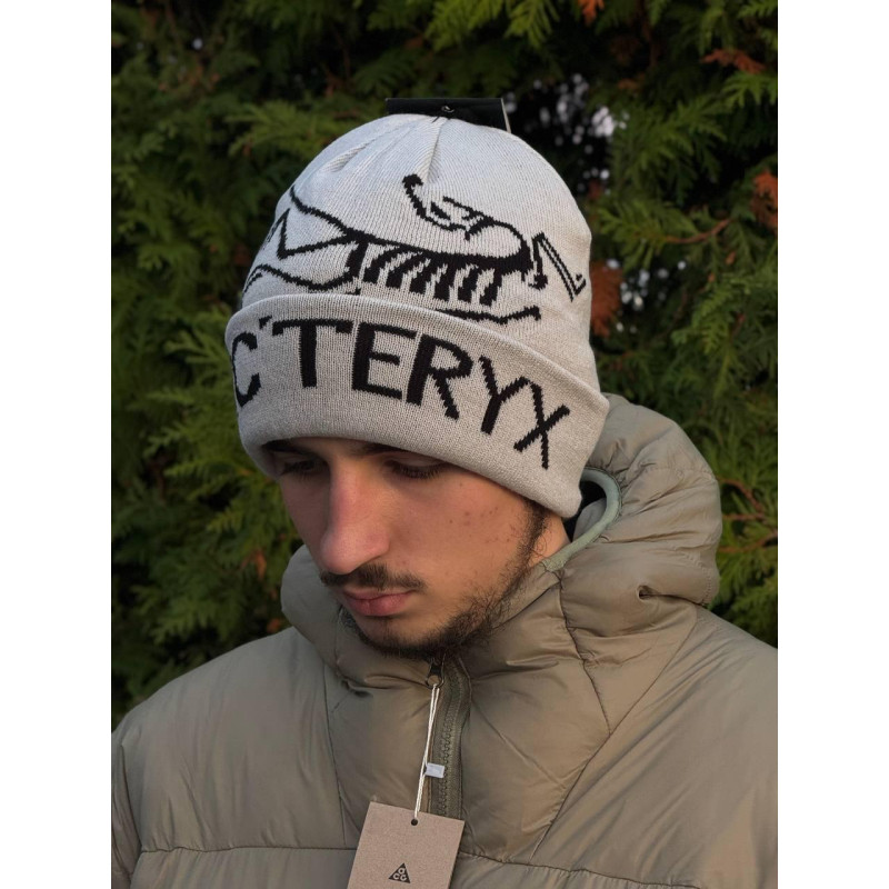 Шапка Arcteryx чоловіча чорна шапка Арк спортивна шапка Арктерикс чорна шапка сіра Арк