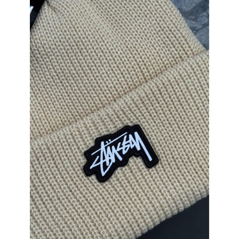 Шапка Stussy 3D Logo зимова шапка Стуссі 3д лого чорна шапка Стуссі чоловіча зимова шапка сіра Стусі