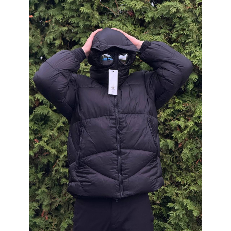 Пуховик C.P. Company X Palace чоловічий пуховик Сп Компані Х Палас чорний пуховик Пелес з двома лінзами Сипі Компані