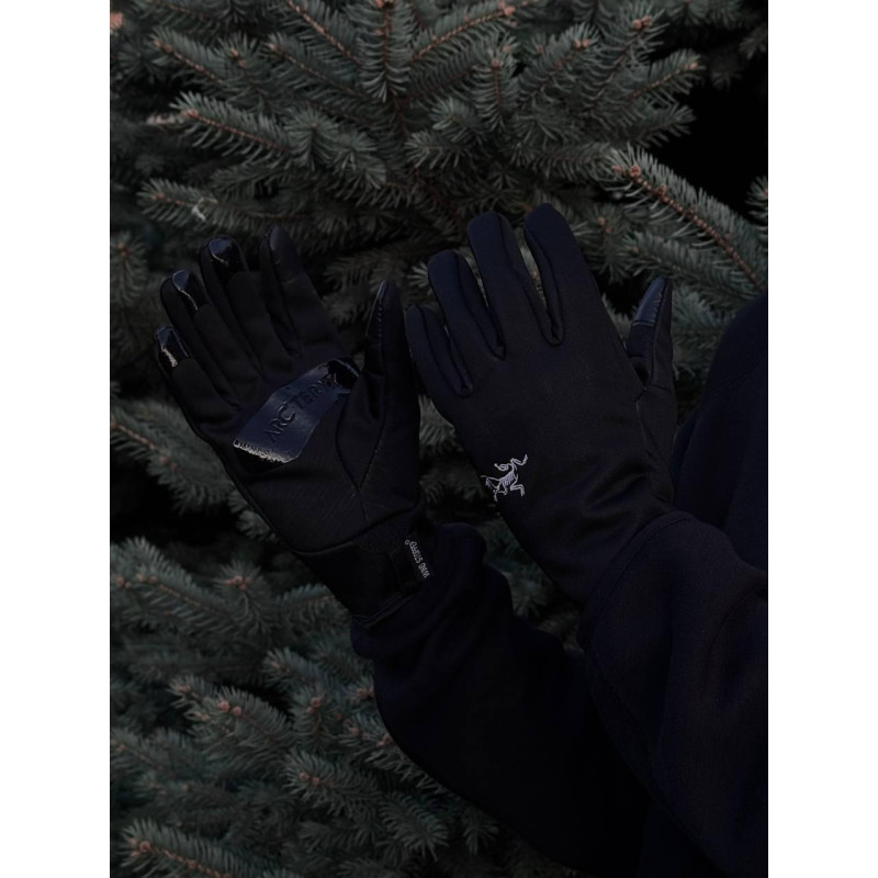 Рукавички Arcteryx чоловічі чорні рукавички Арктерикс Гортекс зимові теплі рукавички на флісі Арк