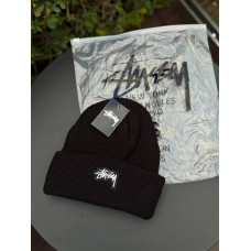 Шапка Stussy 3D logo Чоловіча чорна шапка стусі 3Д Лого зимова спортивна шапка стусі 3Д логотип