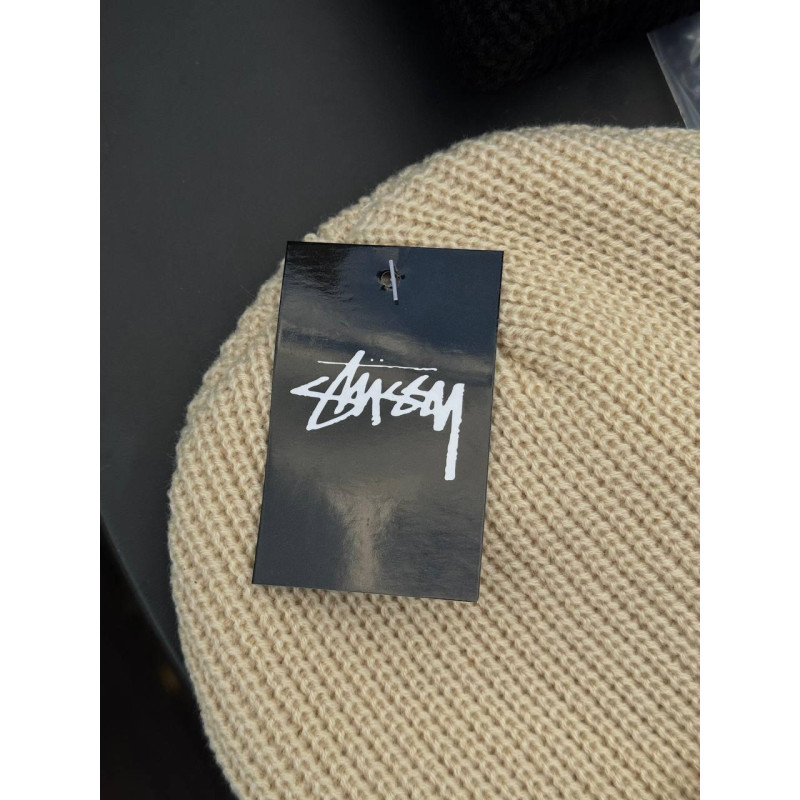 Шапка Stussy 3D logo Чоловіча чорна шапка стусі 3Д Лого зимова спортивна шапка стусі 3Д логотип