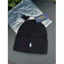 Шапка Polo Ralph Lauren черная с белым логотипом мужская черная шапка Поло спортивная зимняя шапка поло