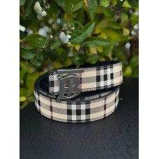 Ремінь чоловічий бежевий Burberry Спортивний чоловічий шкіряний ремінь Burberry чорний