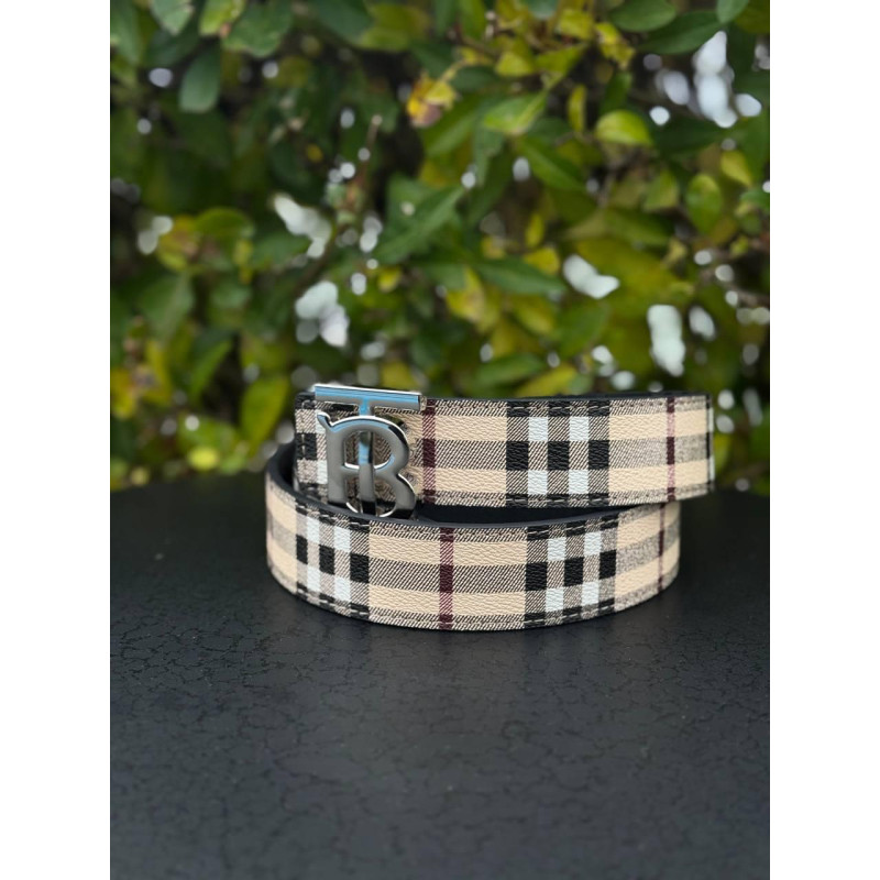 Ремінь чоловічий бежевий Burberry Спортивний чоловічий шкіряний ремінь Burberry чорний