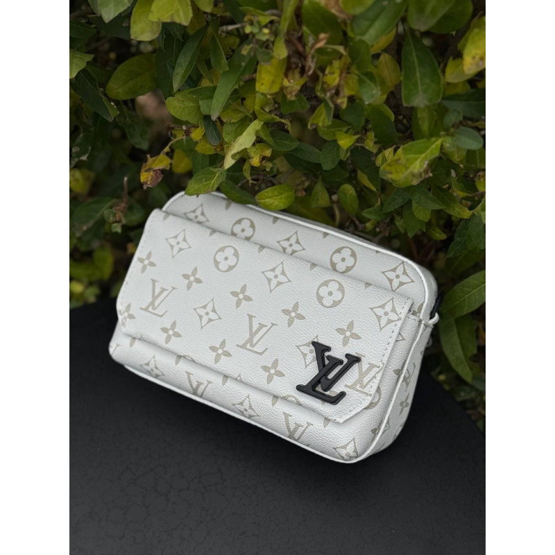 Сумка LV біла чоловіча сумка Louis Vuitton спортивна шкіряна сумка через плече LV чоловіча чорна сумка LV