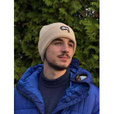 Шапка Stussy чоловіча бежева шапка стусі чорна спортивна шапка Стусі 3Д Логотип