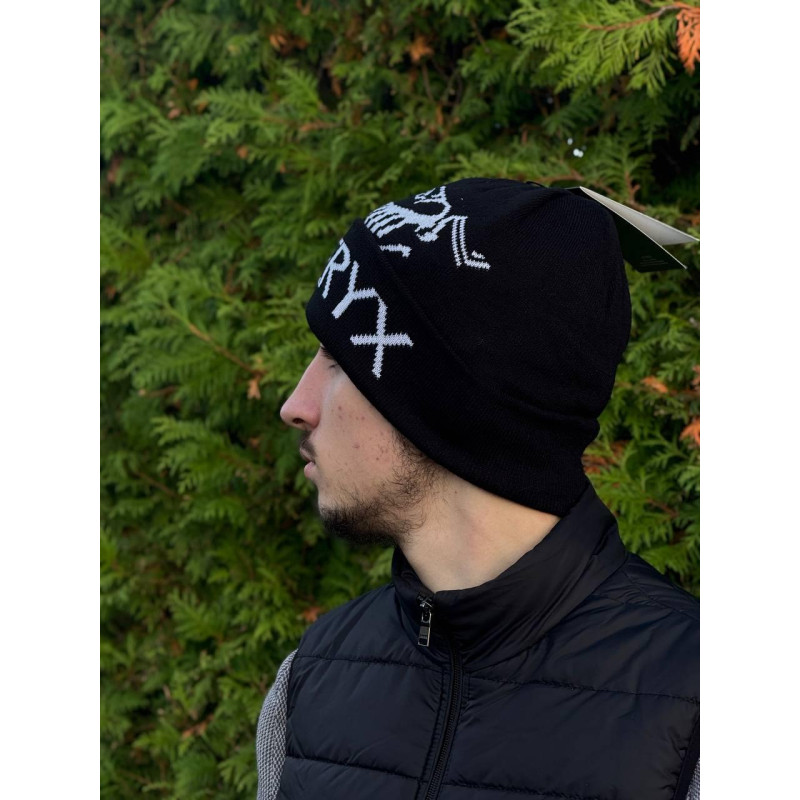 Шапка Arcteryx чоловіча чорна шапка Арк чорна спортивна чоловіча зимова тепла шапка Арктерикс