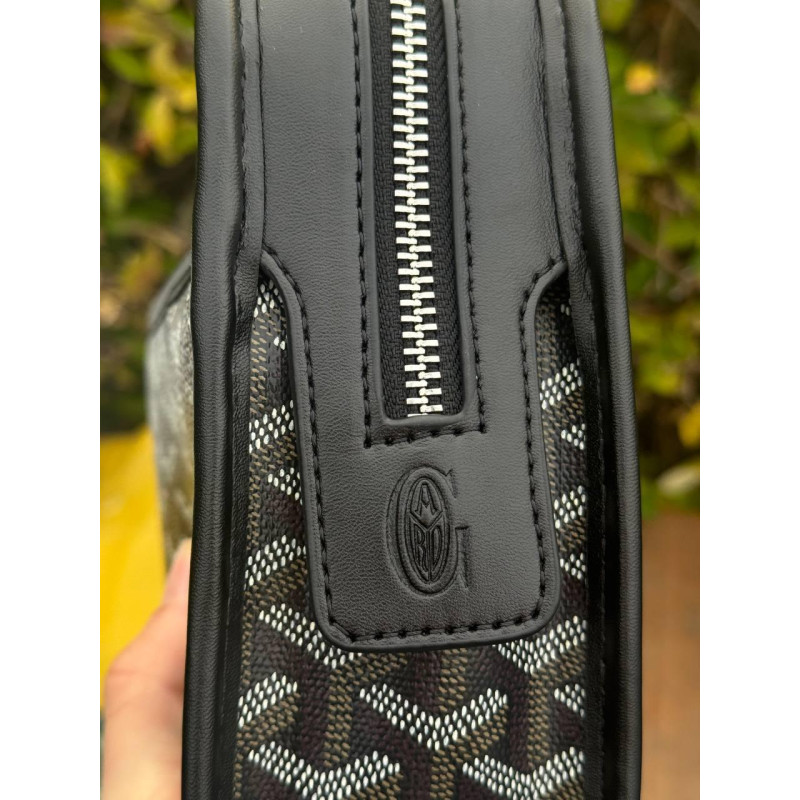 Клатч сумка Goyard Paris шкіряна чоловіча сумка Гоярд барсетка сірчана месенджер Гоярд білий