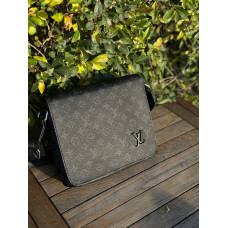 Сумка Louis Vuitton чоловіча велика сумка Лв чорна шкіряна сумка Луї Вітон спортивна барсетка сумка Лв