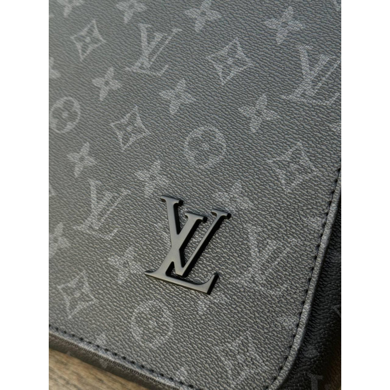 Сумка Louis Vuitton чоловіча велика сумка Лв чорна шкіряна сумка Луї Вітон спортивна барсетка сумка Лв