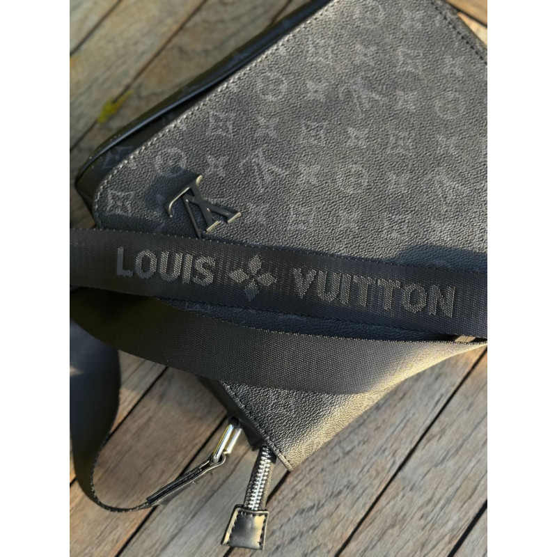 Сумка Louis Vuitton чоловіча велика сумка Лв чорна шкіряна сумка Луї Вітон спортивна барсетка сумка Лв