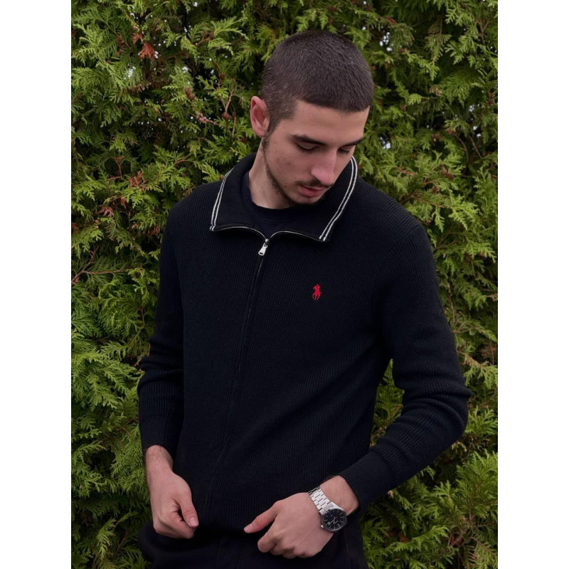 Кардиган Поло Ральф Лоурен черный мужской кардиган спортивный Polo Ralph Lauren черный Зипка Поло
