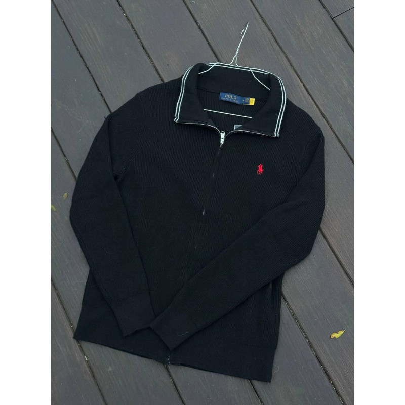 Кардиган Поло Ральф Лоурен черный мужской кардиган спортивный Polo Ralph Lauren черный Зипка Поло