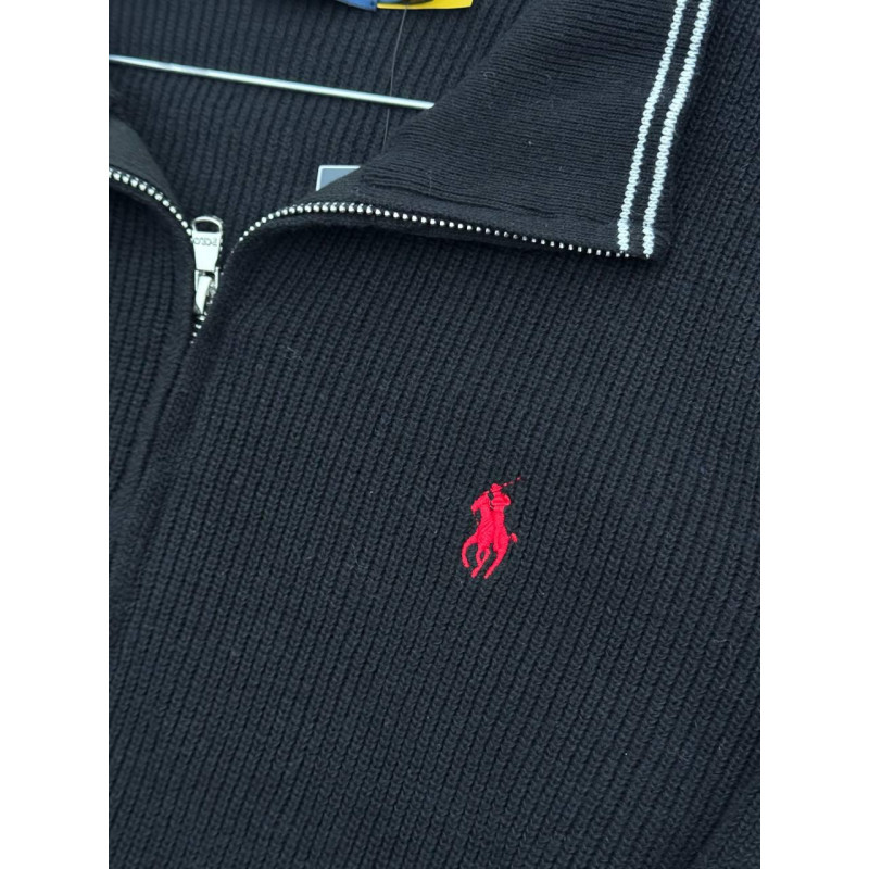Кардиган Поло Ральф Лоурен черный мужской кардиган спортивный Polo Ralph Lauren черный Зипка Поло