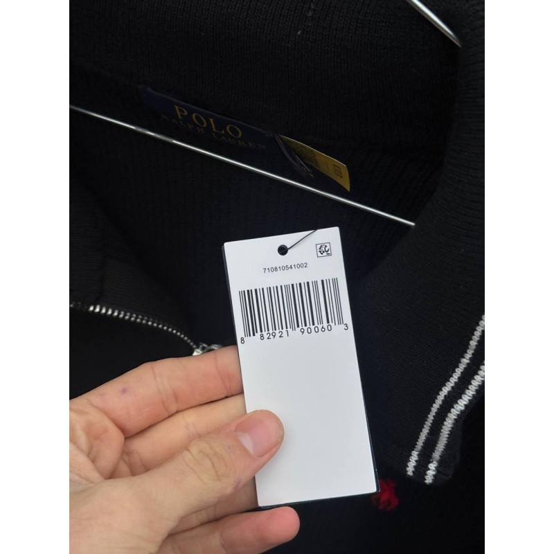 Кардиган Поло Ральф Лоурен черный мужской кардиган спортивный Polo Ralph Lauren черный Зипка Поло