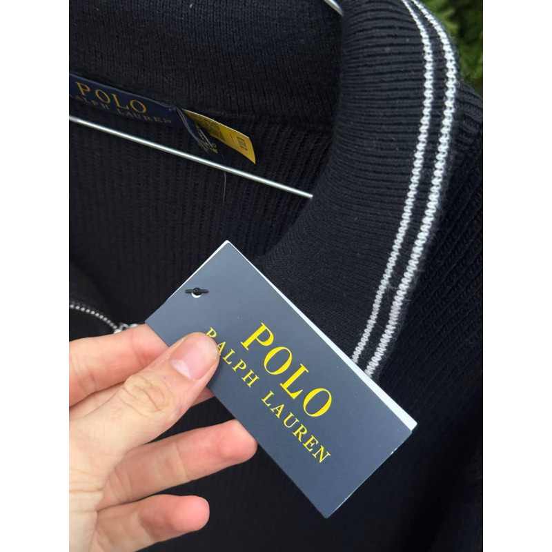 Кардиган Поло Ральф Лоурен черный мужской кардиган спортивный Polo Ralph Lauren черный Зипка Поло