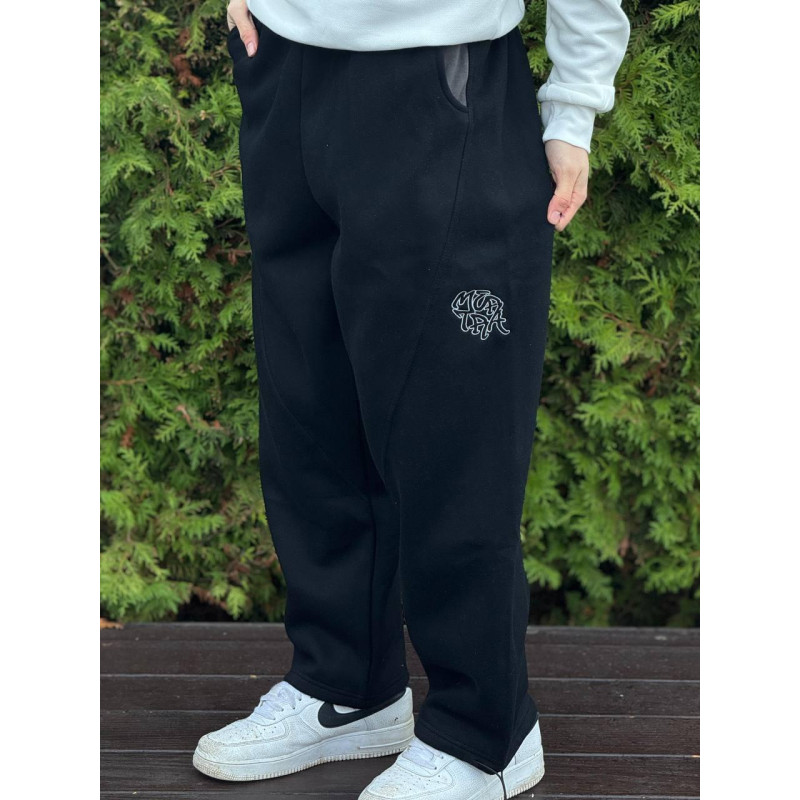 Брюки Mertra чоловічі чорні штани Mertra Pants сірі широкі штани на флісі Мертра пентс Беггі чорні