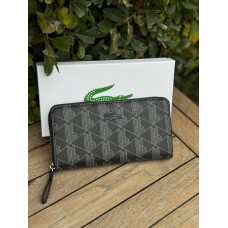Гаманець Lacoste чоловічий портмоне клатч гаманець лакосту шкіряний чорний гаманець Лакост клатч чорний