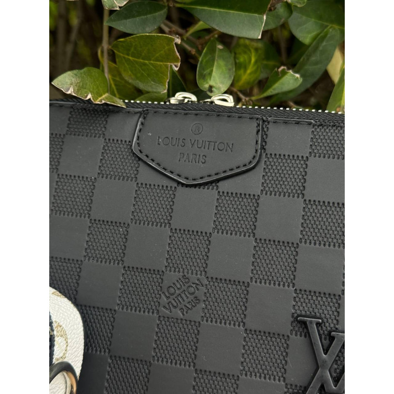Сумка LV чорна чоловіча спортивна сумка Louis Vuitton шкіряна унісекс сумка Луї Вітон біла Лв