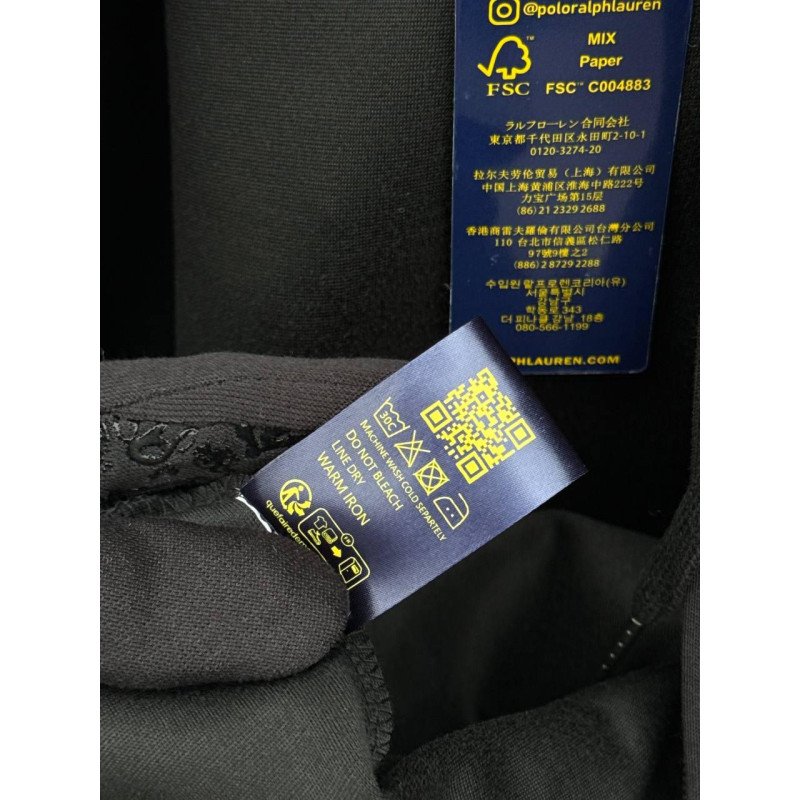 Зіп-худі чоловіча Поло Ральф Лоурен чорна чоловіча Зіпка Polo Ralph Lauren худий чорний з білим Поло кофта Поло Ральф