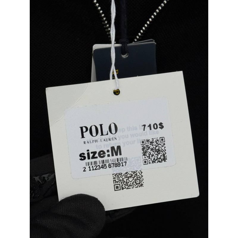 Напівзамок Polo Ralph Lauren чорний чоловічий напівзамок Polo Ralph Lauren спортивний комір поло
