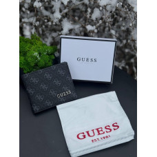 Гаманець Guess чоловічий чорний гаманець Гуес сірий шкіряний портмоне Гуес чорний спортивний гаманець