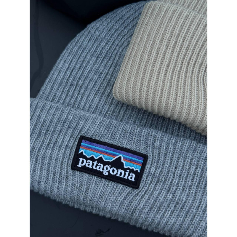 Шапка Patagonia чоловіча бежева сіра шапка Патагонія спортивна зимова тепла шапка Патагорія Горкоп