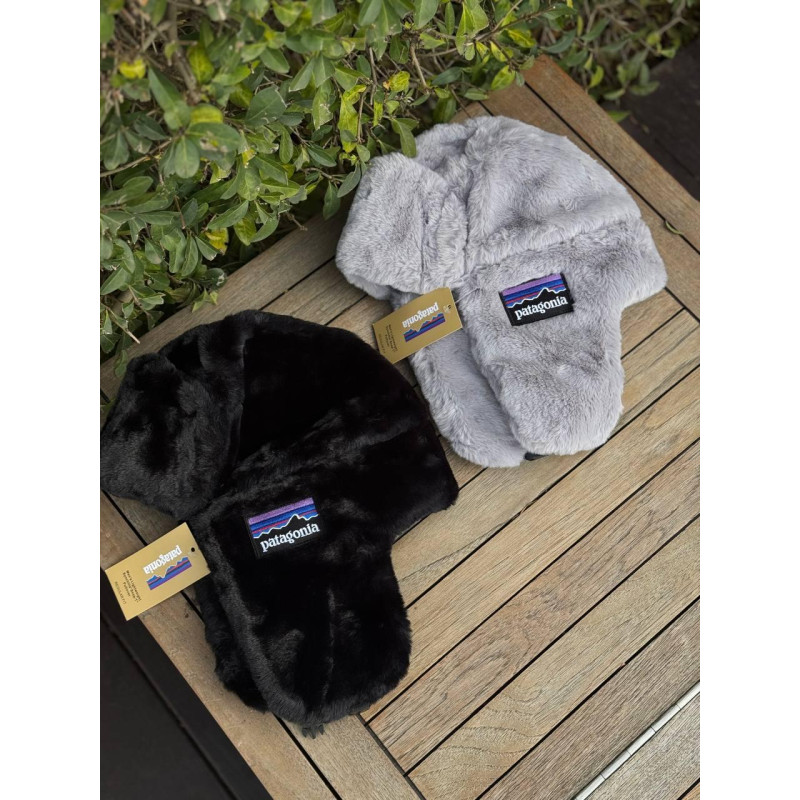 Шапка вушанка Patagonia чорна чоловіча вушанка шапка Патагонія спортивна тепла чоловіча шапка Патагонія