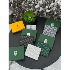 Гаманець Goyard чоловічий чорний зелений гаманець Гоярд шкіряний спортивний гаманець Гоярд чоловічий чорний