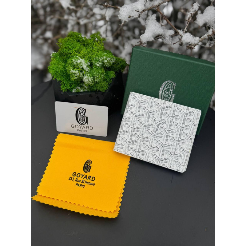 Гаманець Goyard чоловічий чорний зелений гаманець Гоярд шкіряний спортивний гаманець Гоярд чоловічий чорний