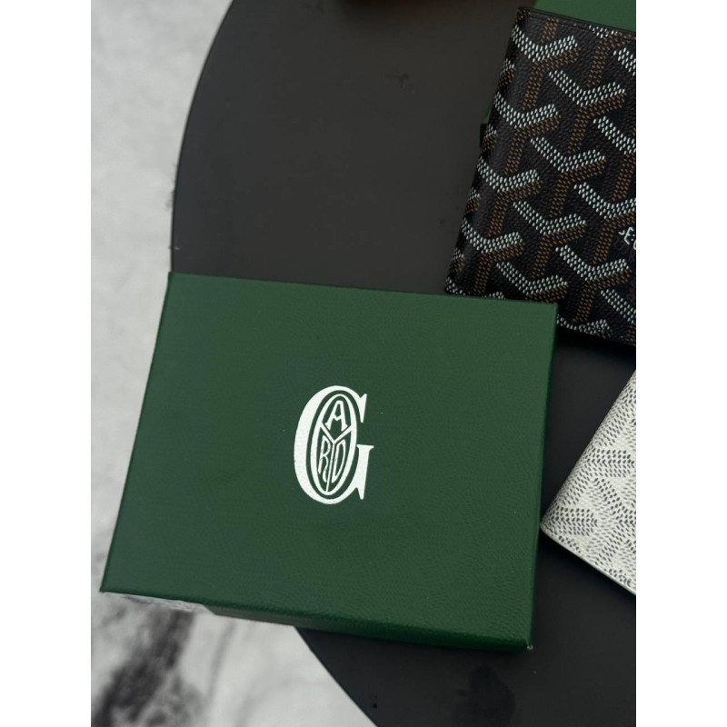 Гаманець Goyard чоловічий чорний зелений гаманець Гоярд шкіряний спортивний гаманець Гоярд чоловічий чорний