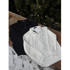 Напівзамок Polo Ralph Lauren чорний чоловічий 1/3 зіп Поло Ральф Лоурен білий чоловічий Зіпка Поло на зиму