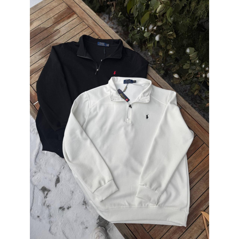 Напівзамок Polo Ralph Lauren чорний чоловічий 1/3 зіп Поло Ральф Лоурен білий чоловічий Зіпка Поло на зиму