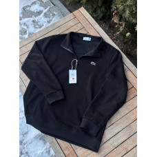 Полузамок Lacoste черный 1/3 зип мужской спортивный Полузамок Лакост 1/3 Зипка Лаксота мужская