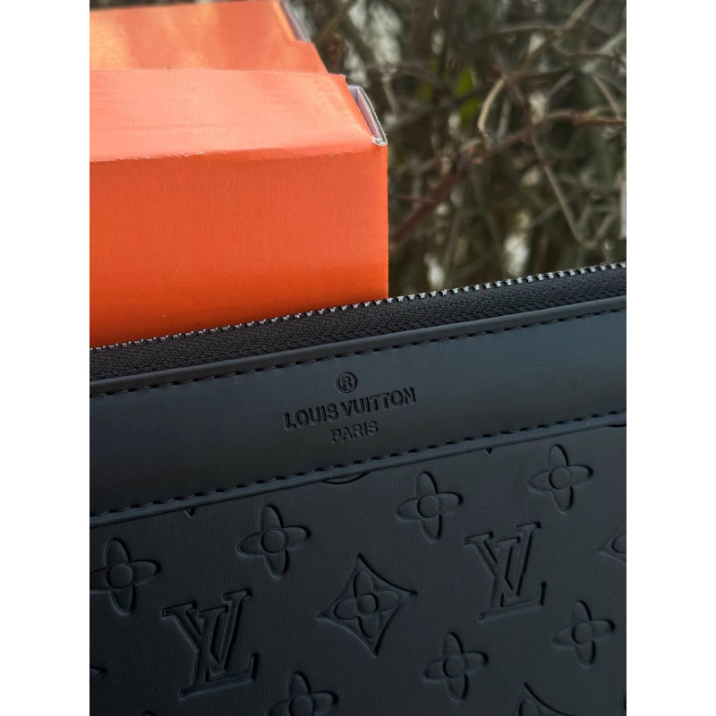 Сумка Louis Vuitton чоловіча чорна сумка через плече Лв шкіряна барсетка Луї Вітон через плече месенджер LV