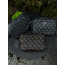 Сумка Guess Vezzola smart чоловіча чорна спортивна шкіряна сумка Гесс Гуес чорна чоловіча через плече барсетка
