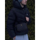 Сумка Guess Vezzola smart мужская черная спортивная кожаная сумка Гесс Гуесс черная мужская через плечо барсетка