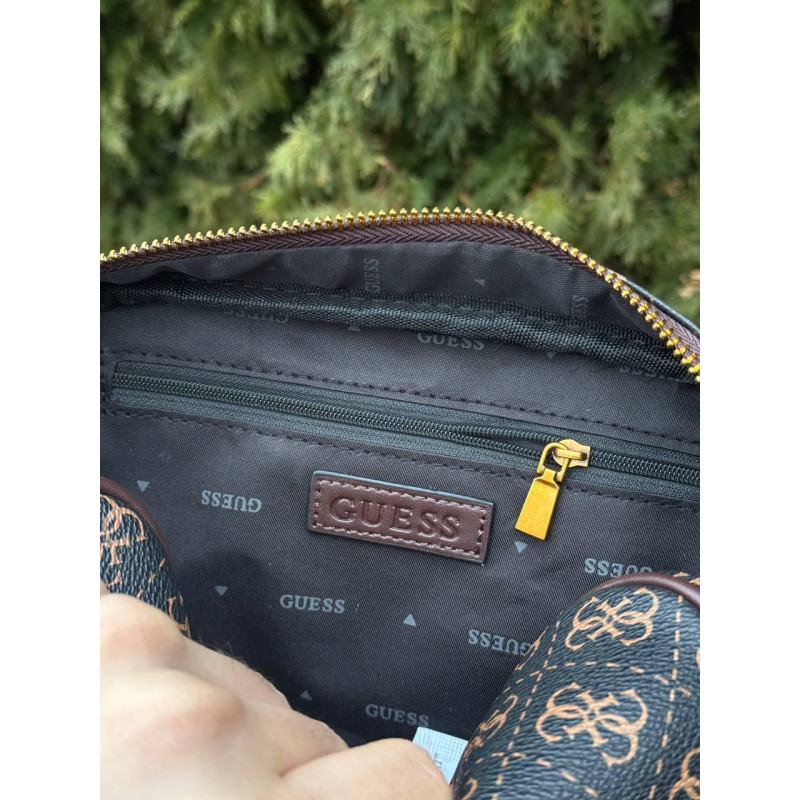 Сумка Guess Vezzola smart мужская черная спортивная кожаная сумка Гесс Гуесс черная мужская через плечо барсетка