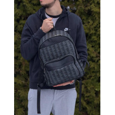 Рюкзак Lacoste monogram чорний шкіряний рюкзак портфель Лакост спортивний шкільний рюкзак Лакоста