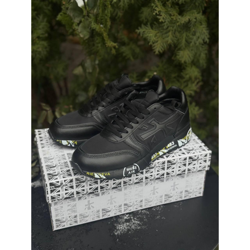 Кросівки Premiata Full Black чорні чоловічі кросівки Преміату чорні чоловічі кроси Преміату чоловічі