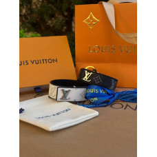 Браслет Louis Vuitton чоловічий чорний шкіряний браслет Лв білий браслет на руку Луї Вітон подарунковий LV з упаковкою
