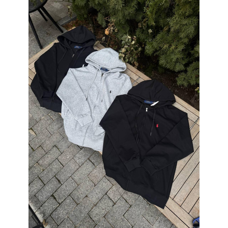 Зіп-худі Polo Ralph Lauren чорне чоловіче Зіпка Поло Ральф Лоурен худі Поло сіре спортивне кофта Поло Ральф